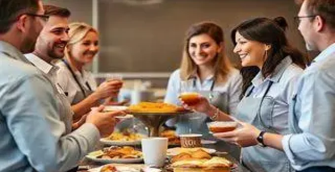 café da manhã em homenagem aos funcionários
