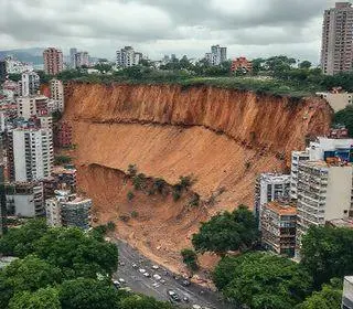risco de deslizamento de terreno