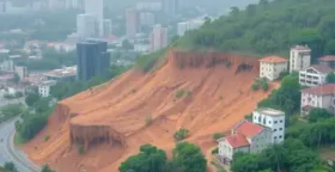 risco de desmoronamento