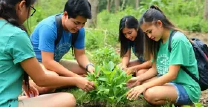 Alunos da APAE e ação ambiental
